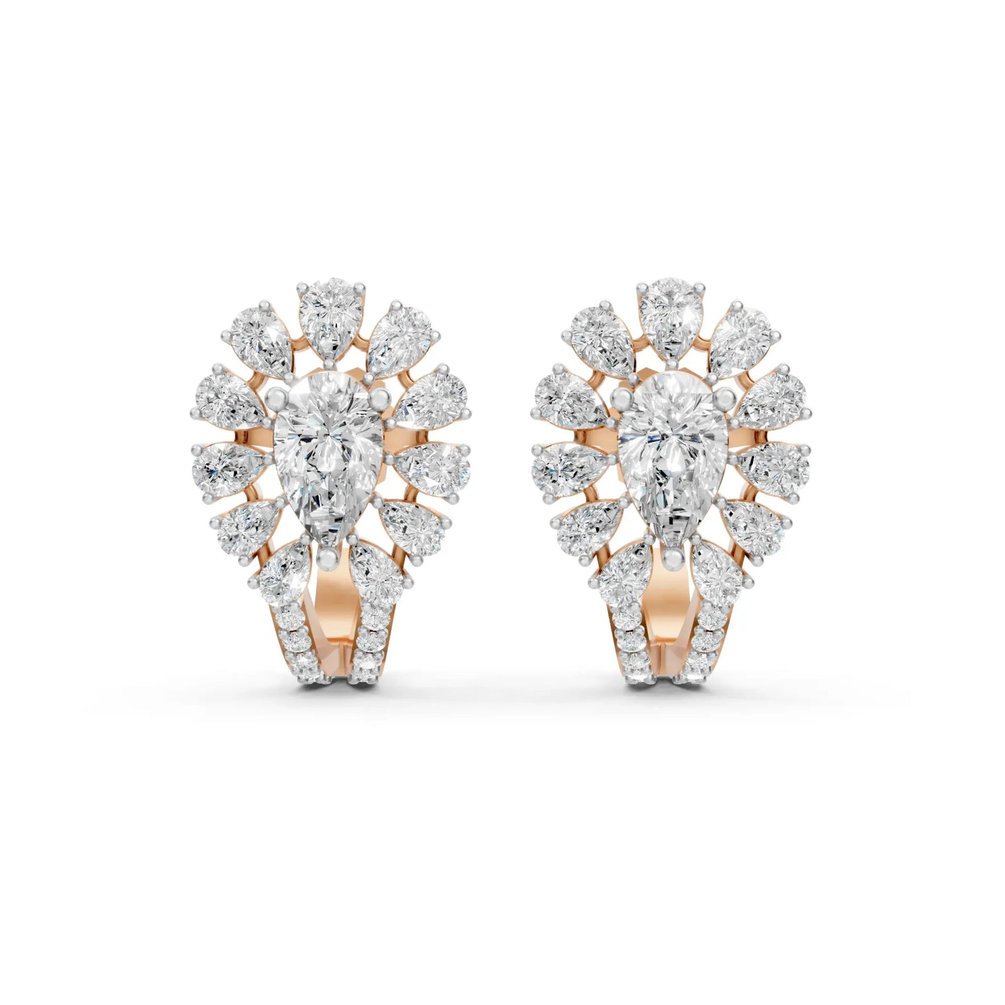 Pear Diamond Earrings Rose Gold