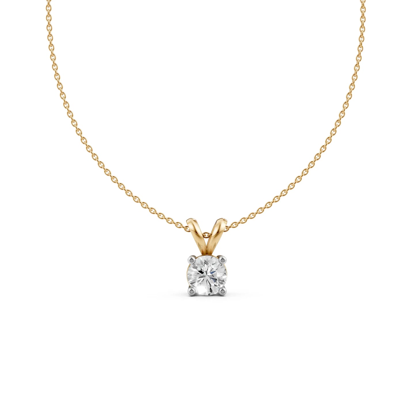 Solitaire Round Pendant Yellow Gold