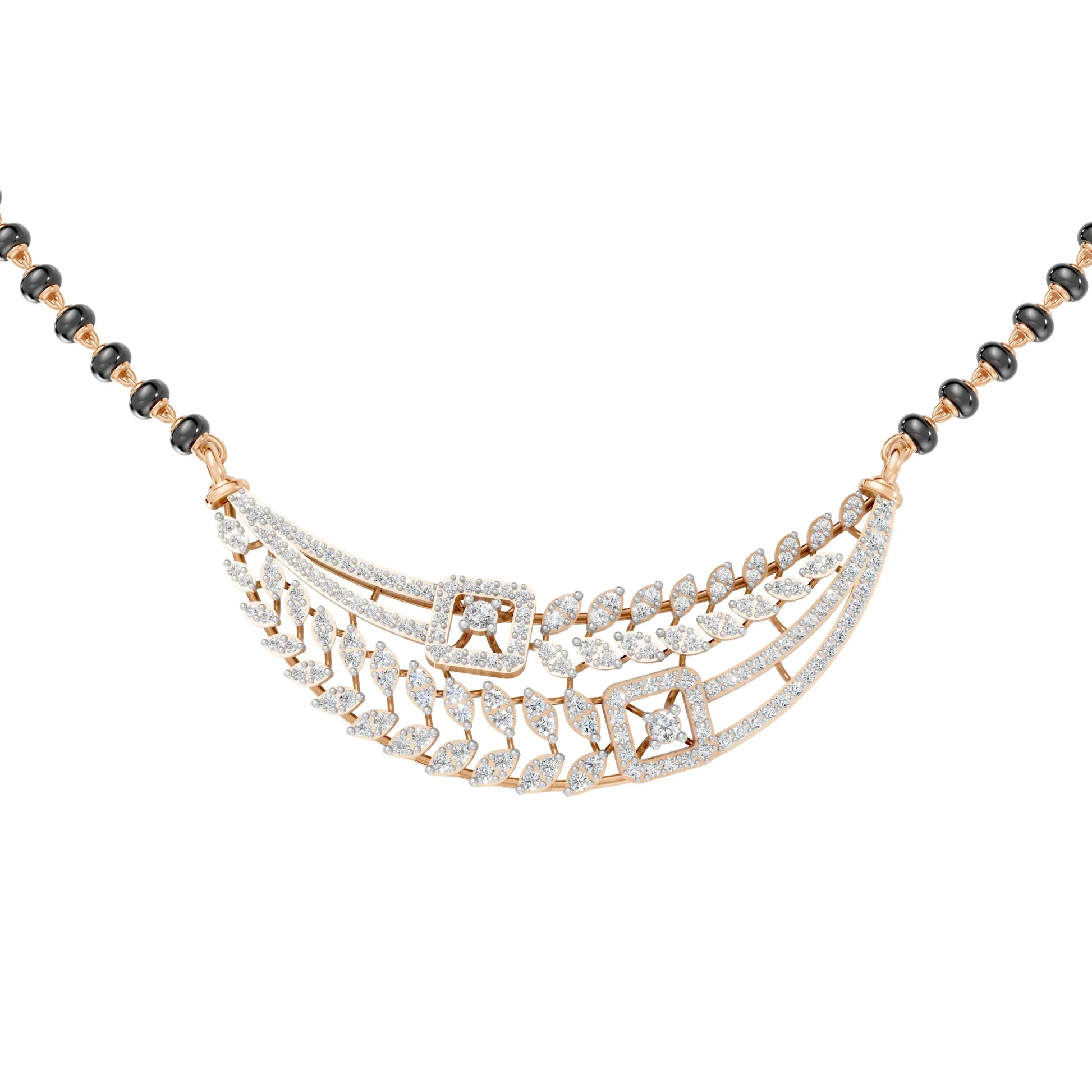 Graceful Leaf Mangalsutra Rose Gold