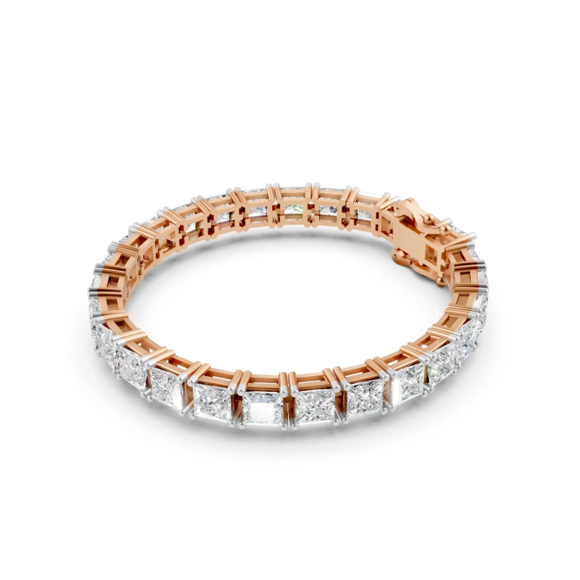 Princess-Cut Diamond Bracelet Rose Gold