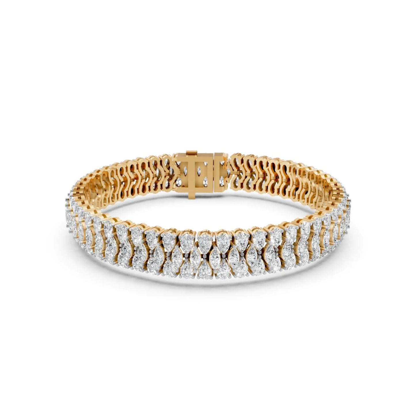 Marquise Diamond Tennis Bracelet Yellow Gold