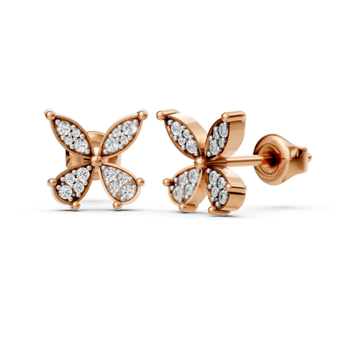Round Diamond Earrings – Studs & Hoops Rose Gold