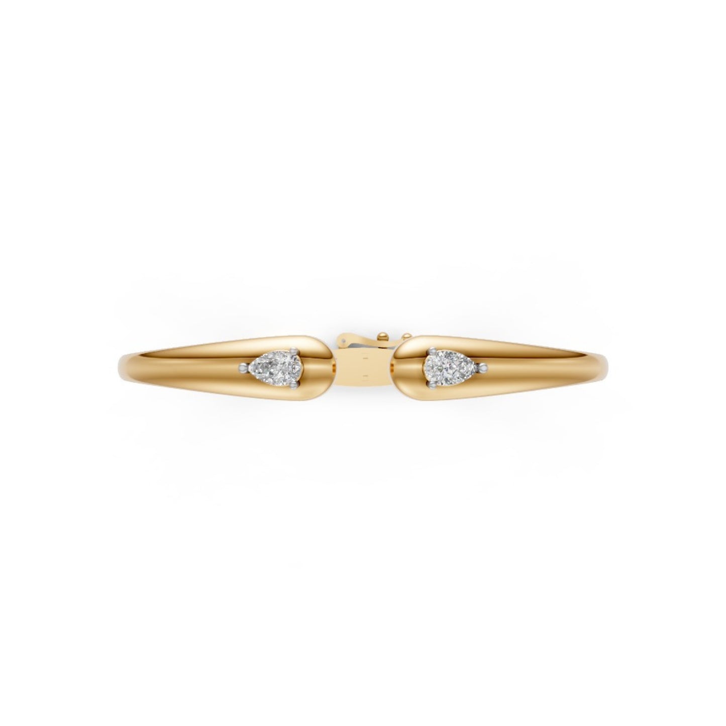 Elegant Open Diamond Bangle Yellow Gold