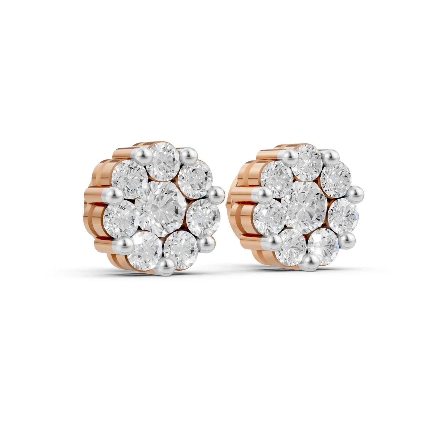 Round Diamond Earrings – Studs, Hoops & Florals Rose Gold