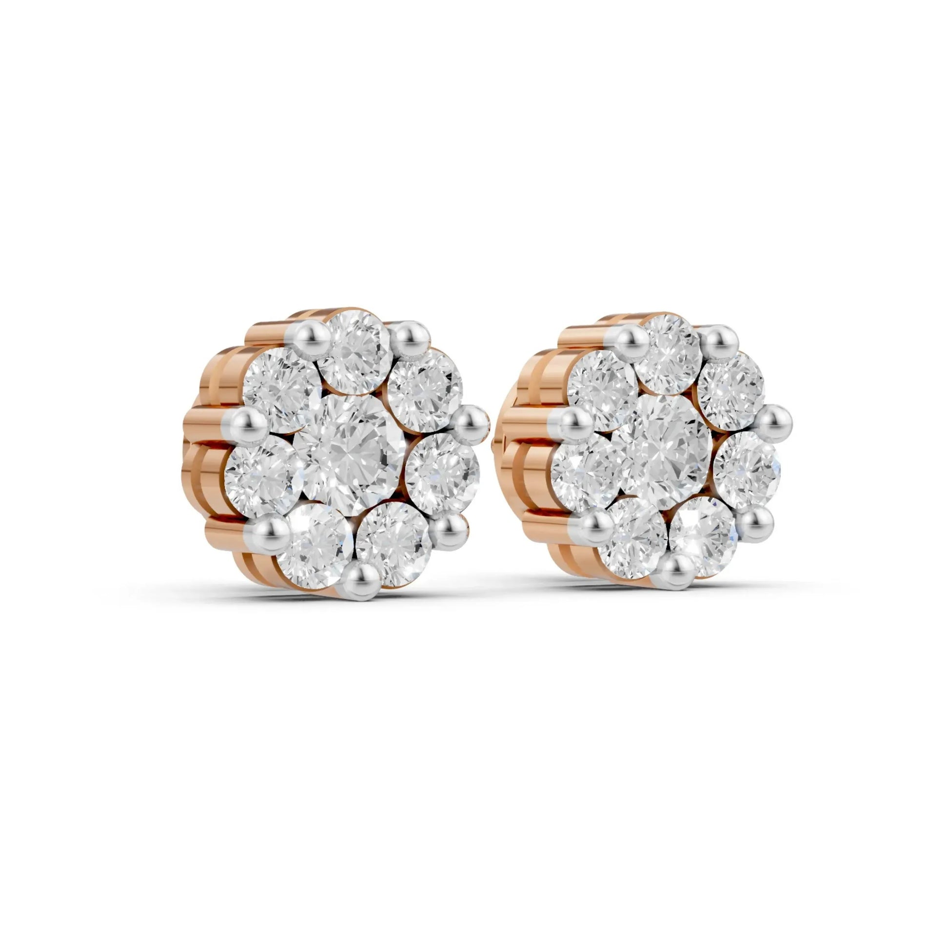 Round Diamond Earrings – Studs, Hoops & Florals Rose Gold
