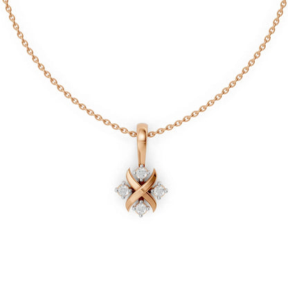Cross Cluster Pendant Rose Gold