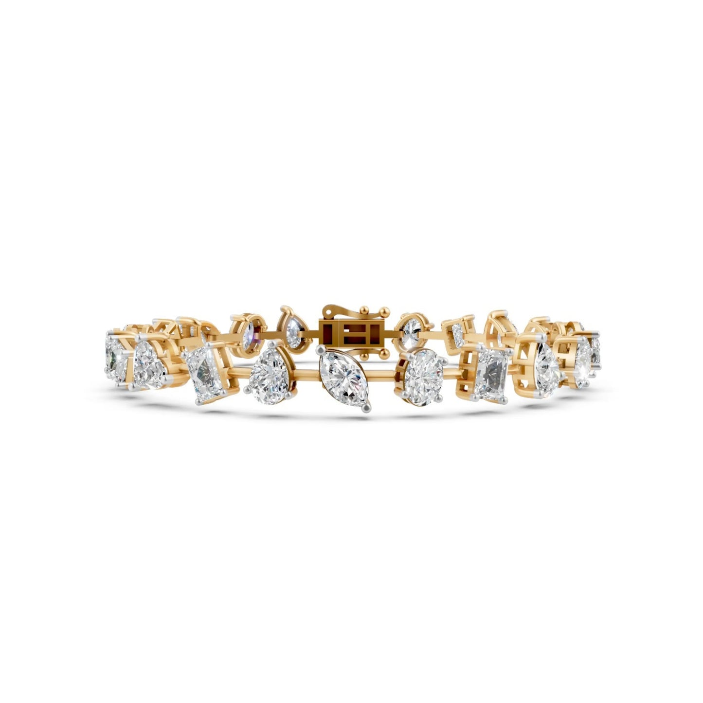 Multi-Shape Diamond Bracelet Yellow Gold