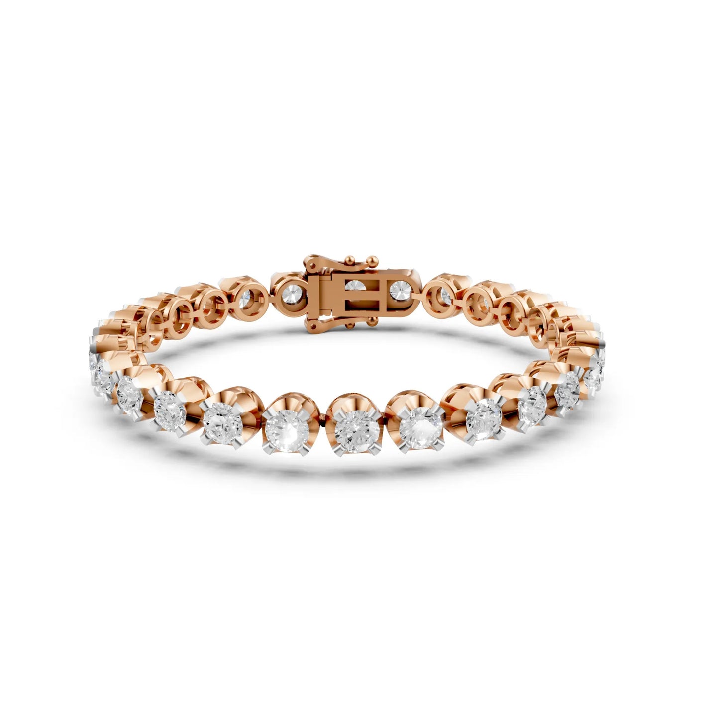 Classic Diamond Tennis Bracelet Rose Gold 