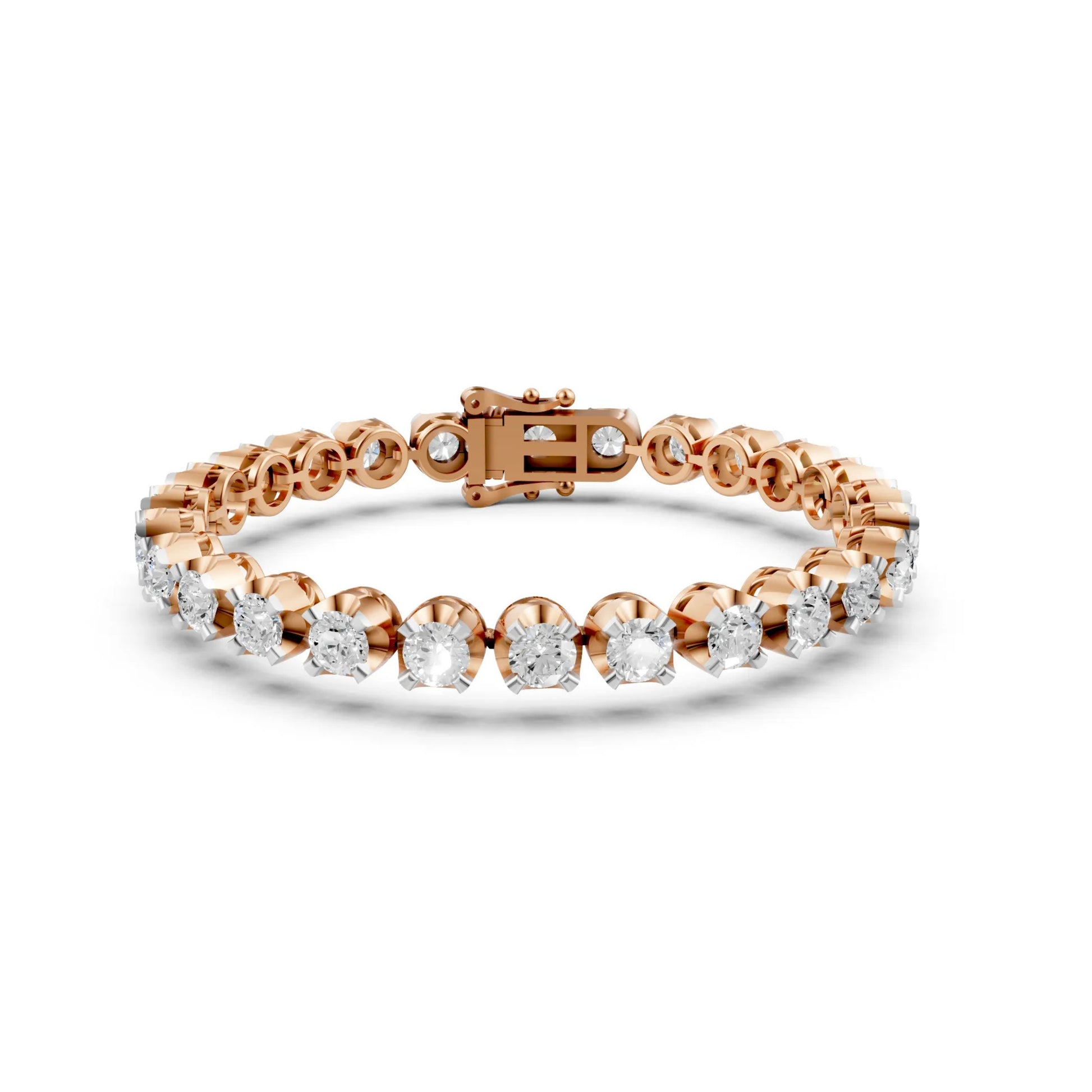 Classic Diamond Tennis Bracelet Rose Gold 