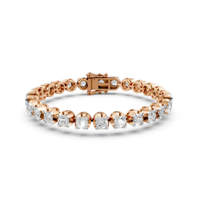 Classic Diamond Tennis Bracelet Rose Gold 