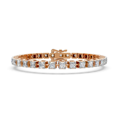 Round Brilliant Diamond Tennis Bracelet Rose Gold
