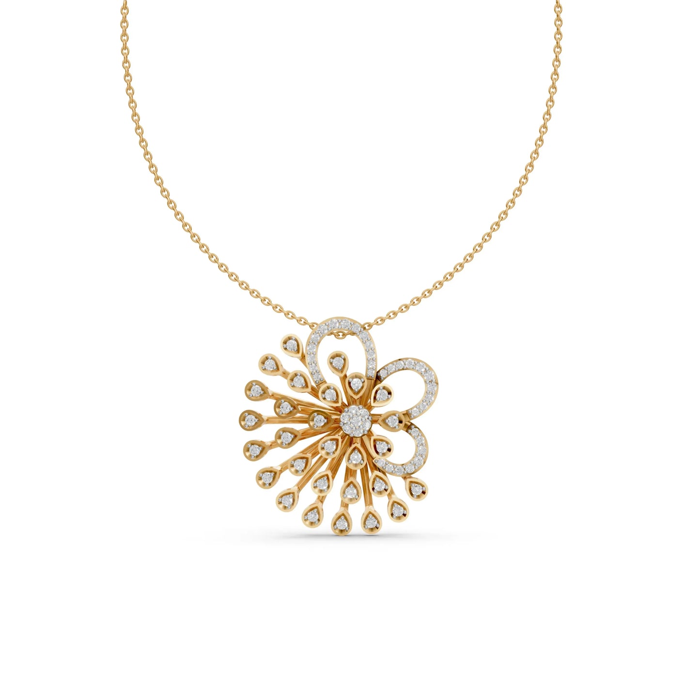 Floral Burst Pendant Yellow Gold