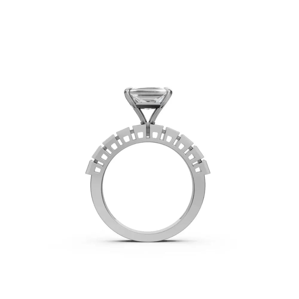 Radiant Edge Princess Cut Ring White Gold