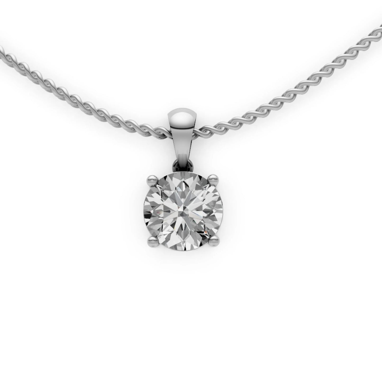 Cushion Halo Pendant White Gold