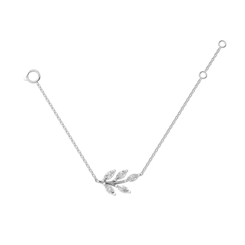 Marquise Cluster Diamond Necklace White Gold