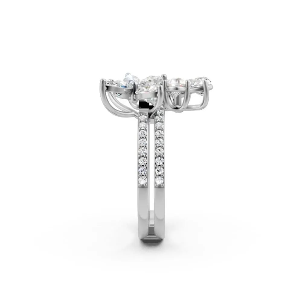 BlossomGlow Marquise Diamond Ring White Gold