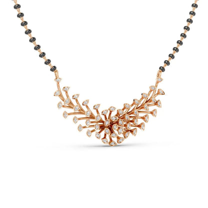 Contemporary Diamond Floral Mangalsutra with Marquise Accents Rose Gold