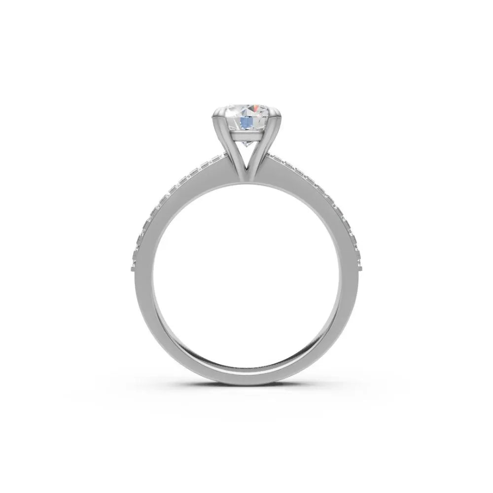 DoubleRow Sparkle Solitaire Ring White Gold