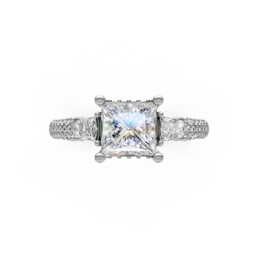 RegalEdge Princess Cut Ring White Gold