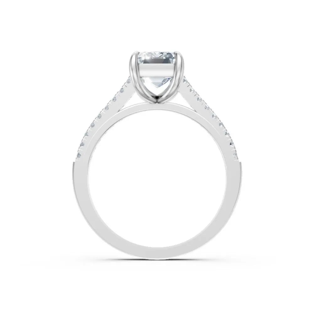 SleekGlam Emerald Solitaire Ring White Gold