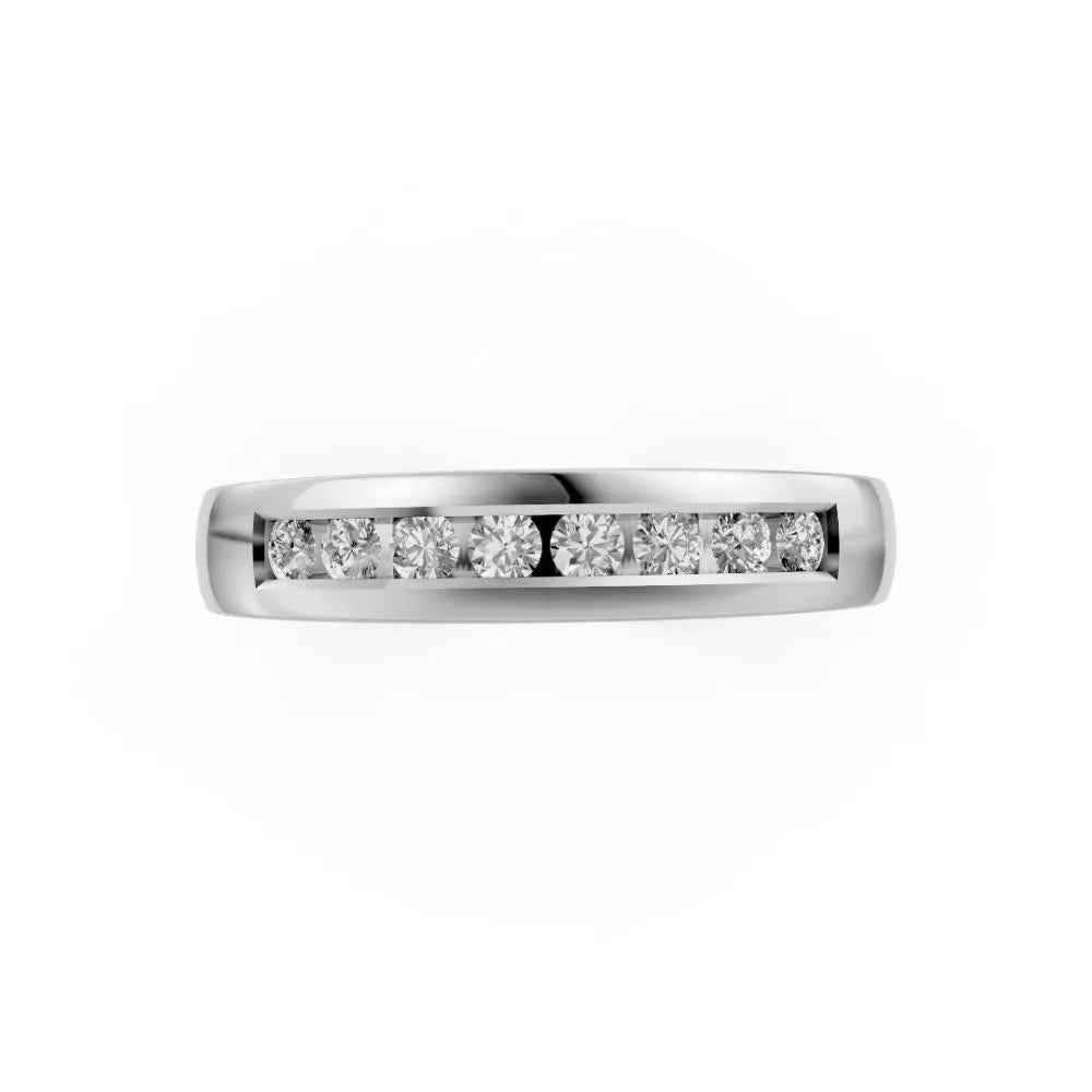 ClassicChannel Round Diamond Band White Gold
