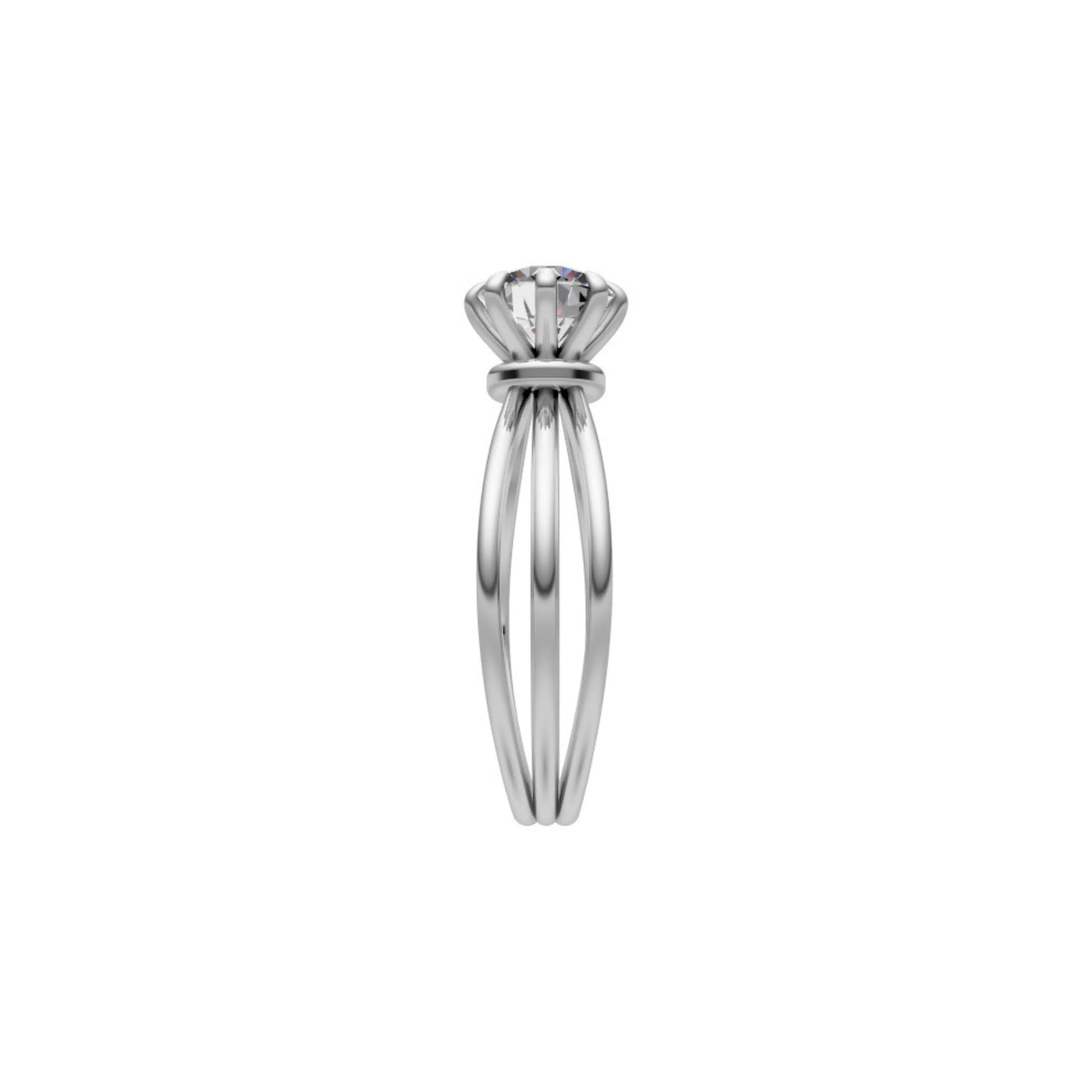 SplitShine Solitaire Ring White Gold