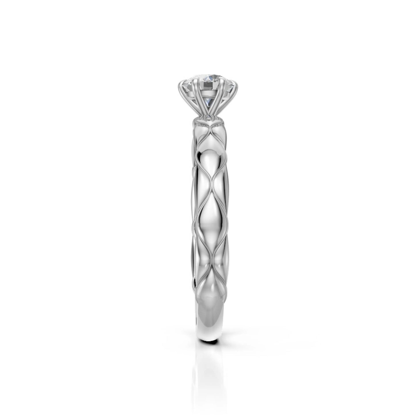 Braided Grace Solitaire Ring White Gold