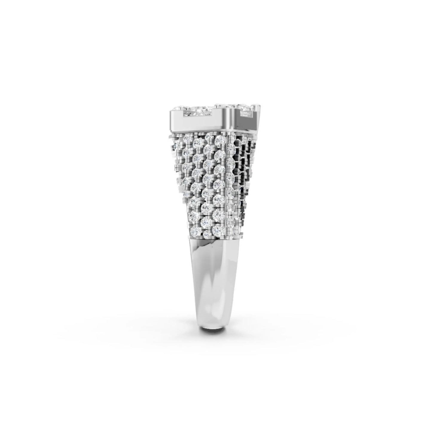 DuoBlaze Diamond Statement Ring White Gold