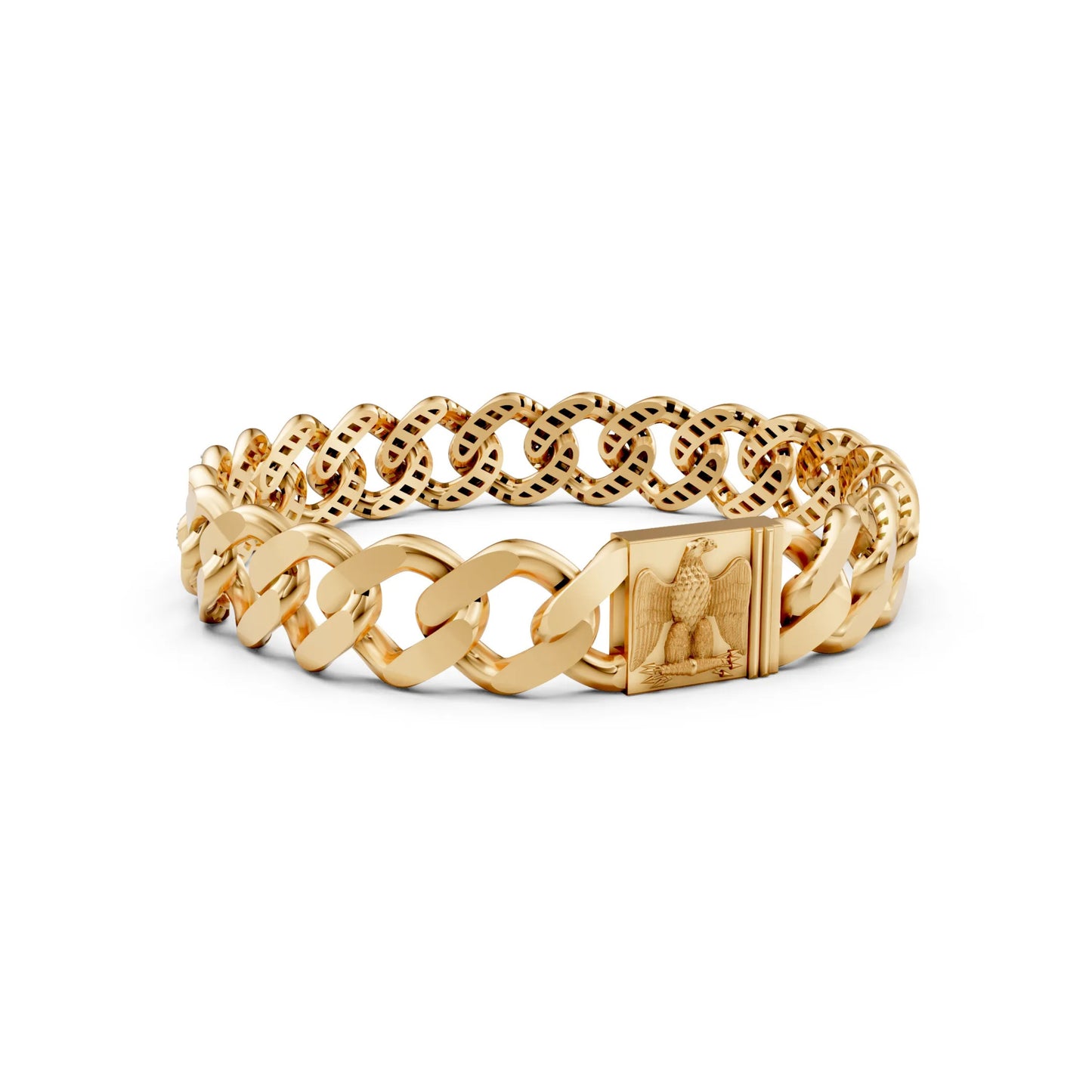Men's Diamond-Accent Cuban Link Bracelet Yellow Gold