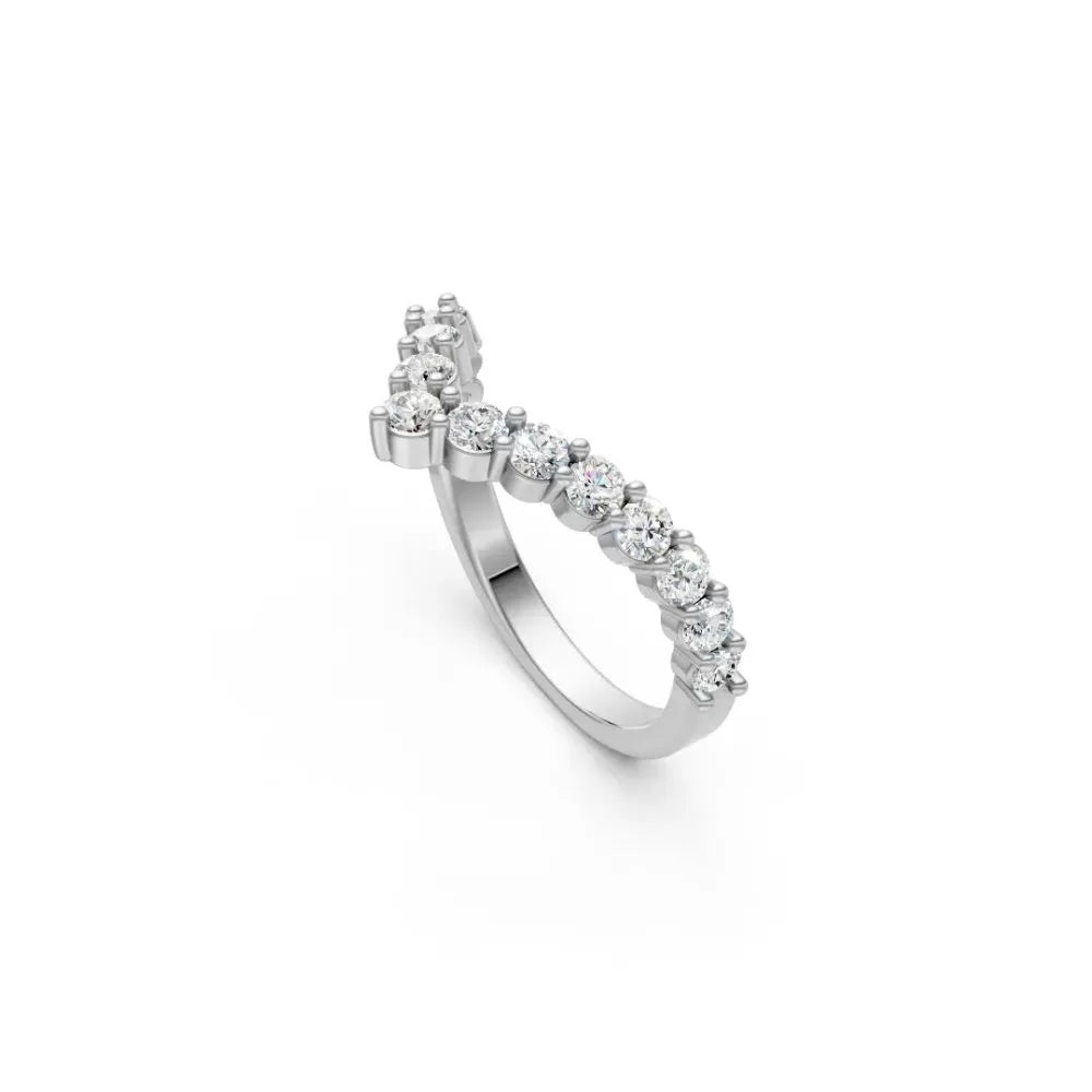 Timeless V-Curve Wedding Band White Gold