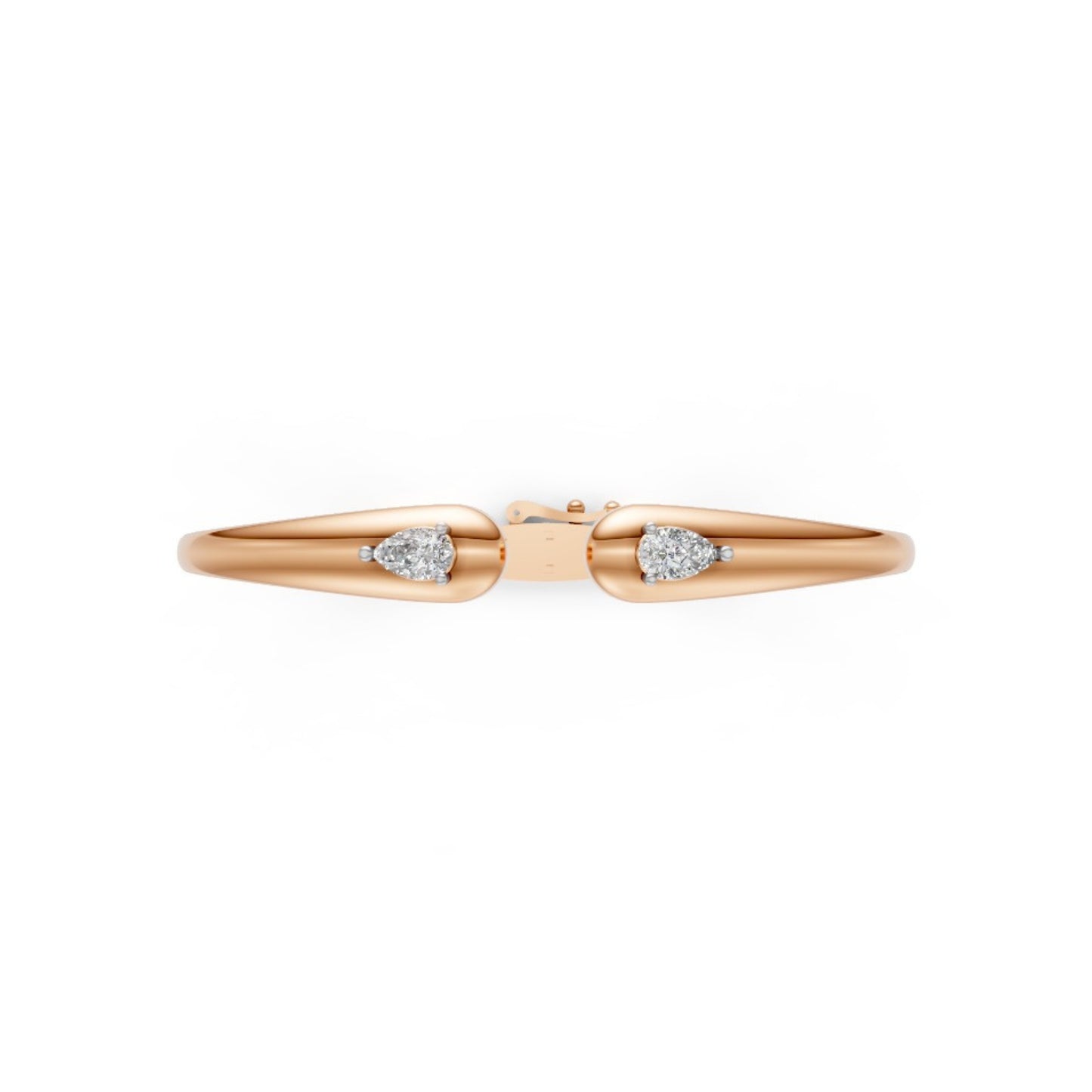 Elegant Open Diamond Bangle Rose Gold