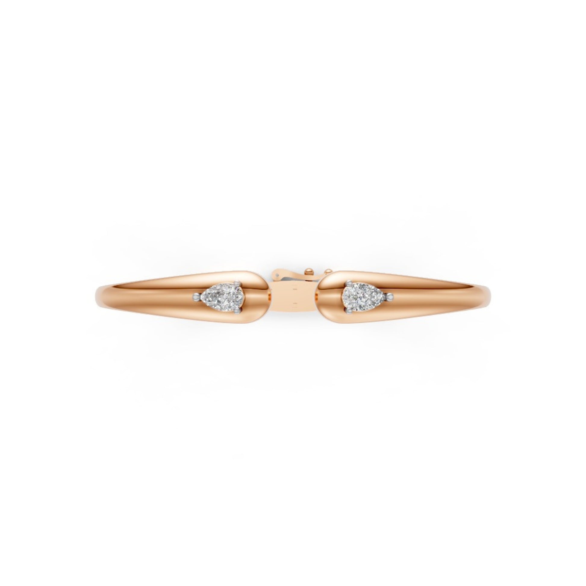 Elegant Open Diamond Bangle Rose Gold