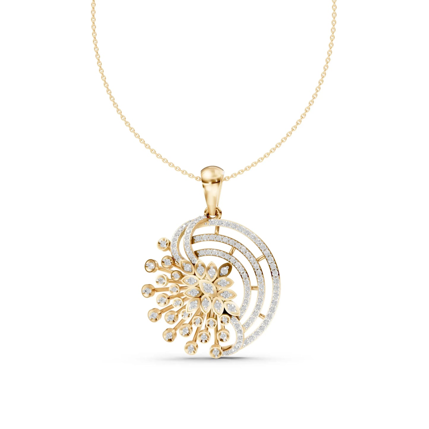 Spiral Bloom Pendant Yellow Gold