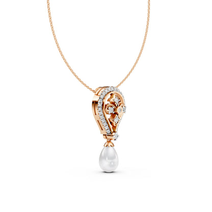 Teardrop Pearl Pendant Rose Gold