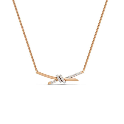 Diamond Knot Necklace Rose Gold