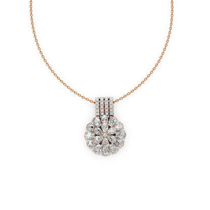 Pear Cluster Pendant Rose Gold