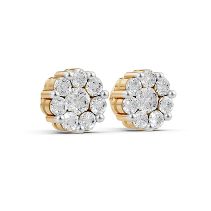 Round Diamond Earrings – Studs, Hoops & Florals Yellow Gold