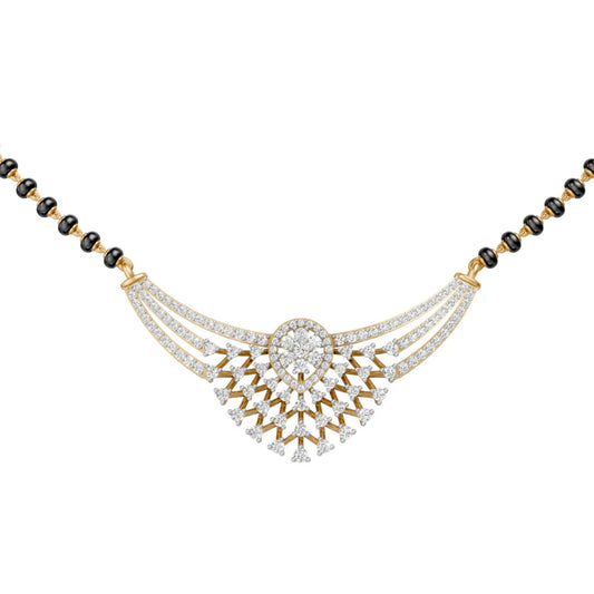 Teardrop Diamond Mangalsutra Yellow Gold