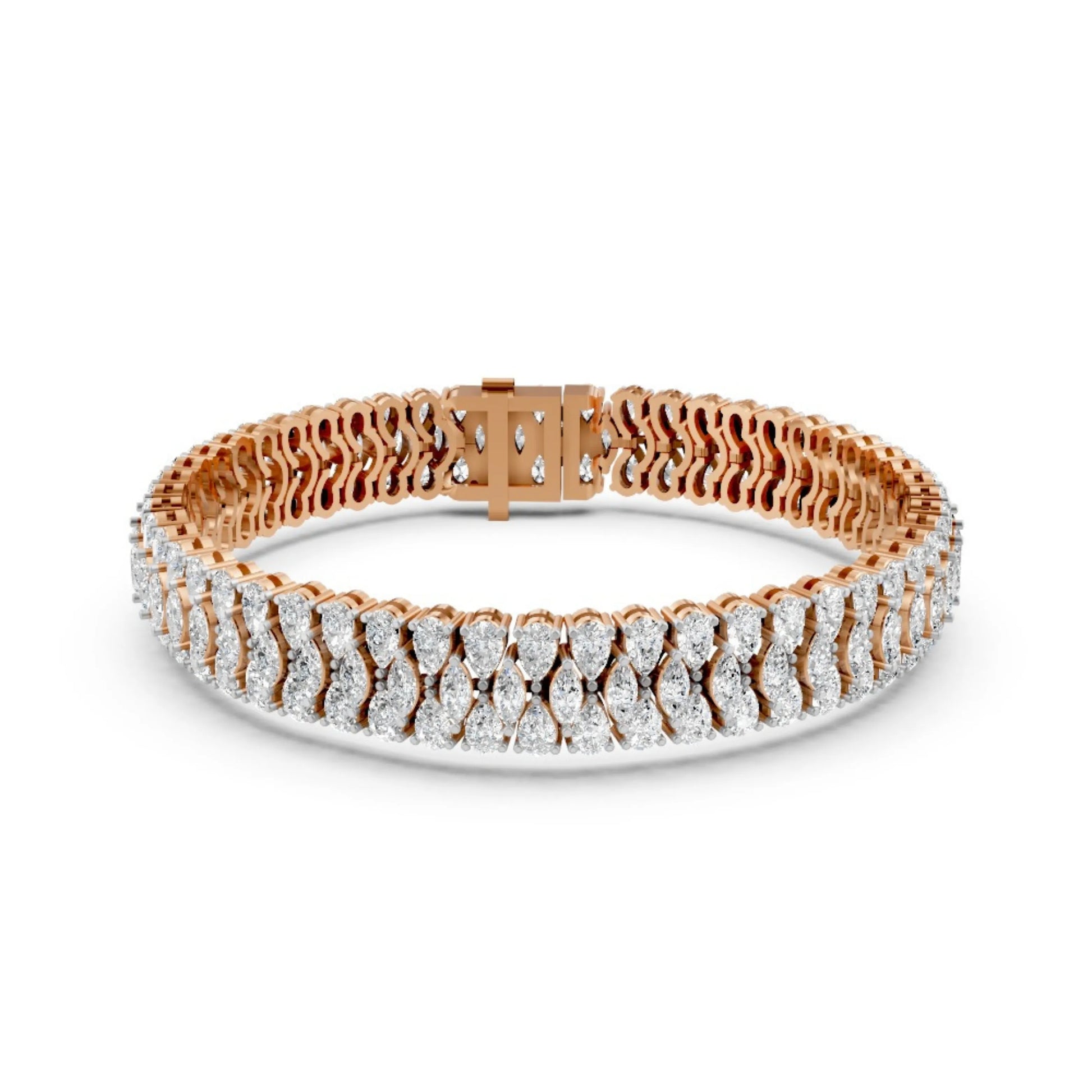 Marquise Diamond Tennis Bracelet Rose Gold