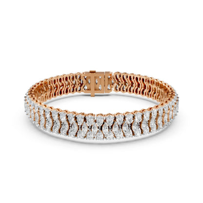 Marquise Diamond Tennis Bracelet Rose Gold