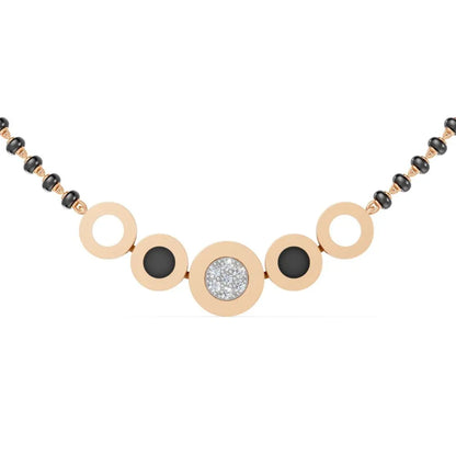 Contemporary Circle Motif Diamond Mangalsutra Design Rose Gold