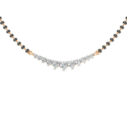 Elegant Lab-Grown Diamond Mangalsutra with Classic Round Settings Rose Gold