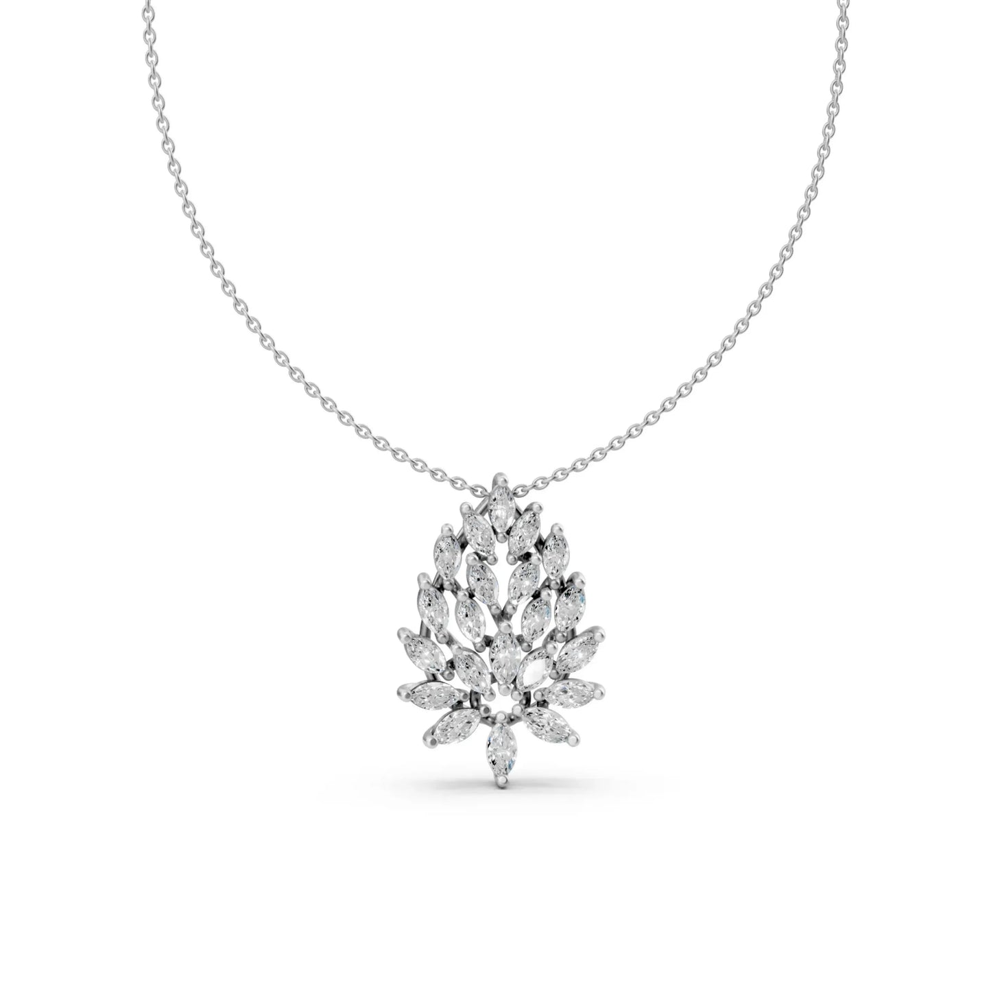 Leaf Pendant White Gold