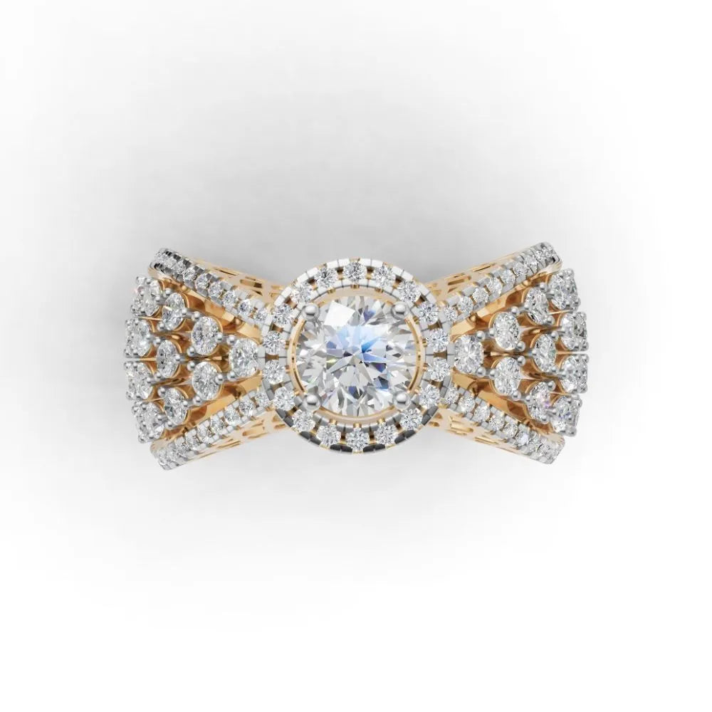 Bridal Statement Ring Yellow Gold