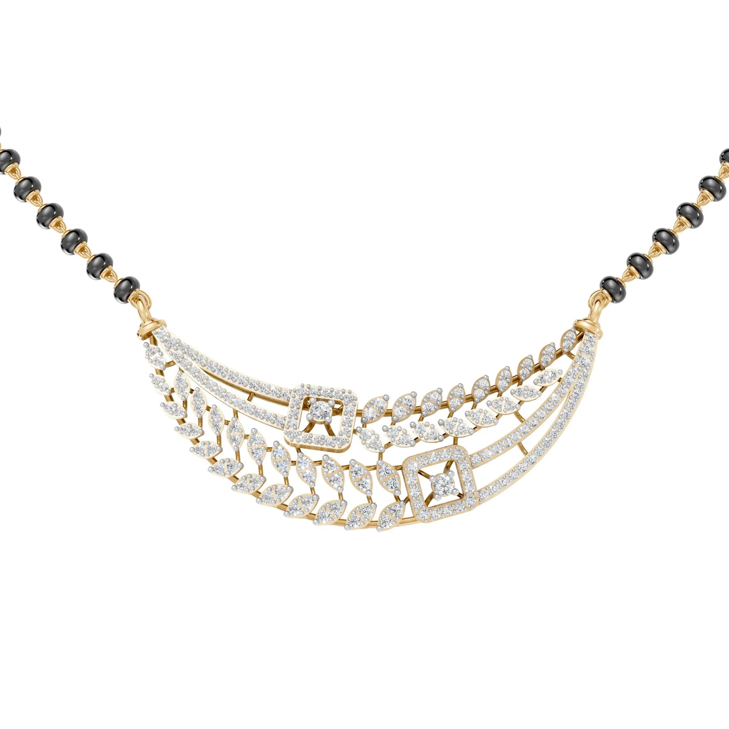 Graceful Leaf Mangalsutra Yellow Gold