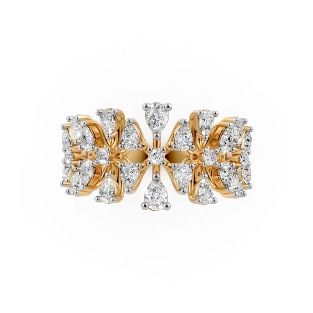 RoseBloom Floral Cluster Ring Yellow Gold