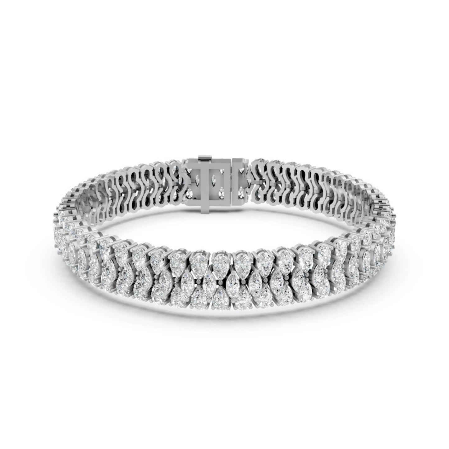 Marquise Diamond Tennis Bracelet White Gold