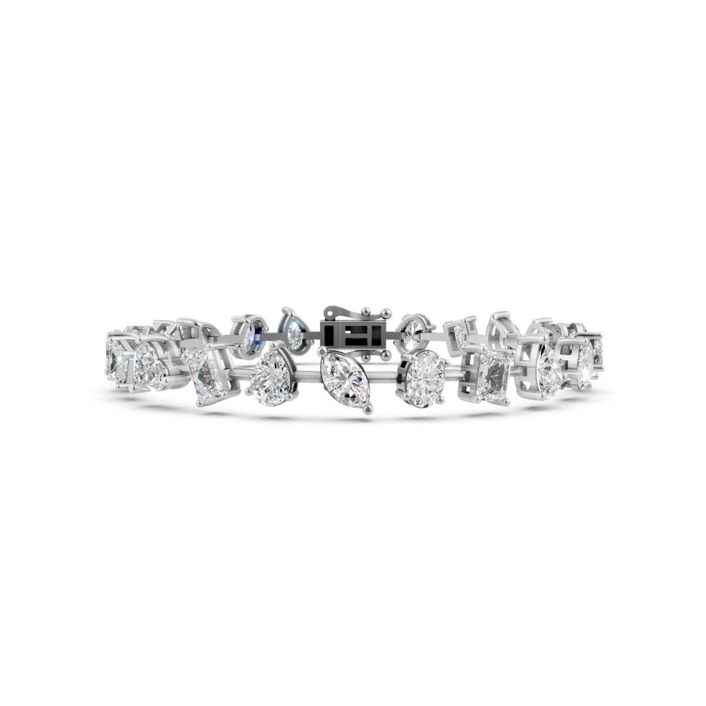 Multi-Shape Diamond Bracelet White Gold