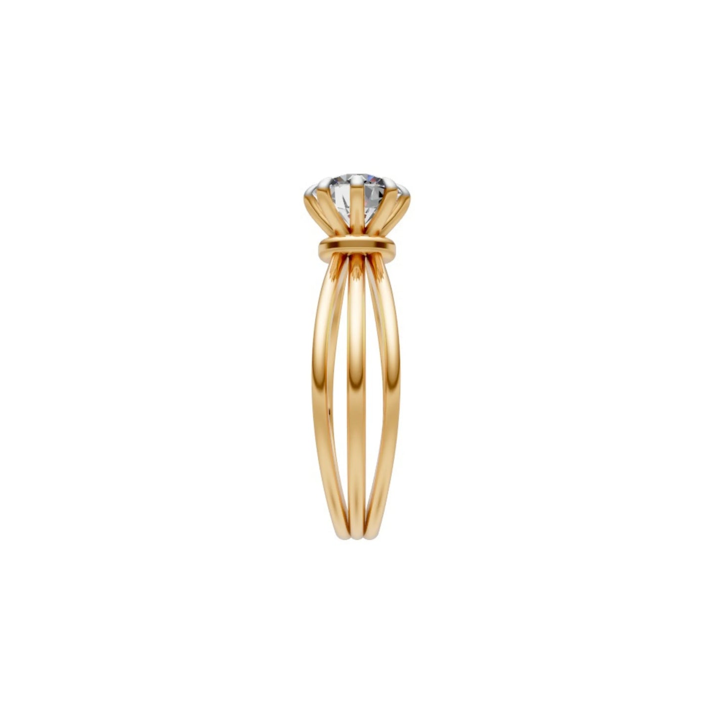 SplitShine Solitaire Ring Yellow Gold