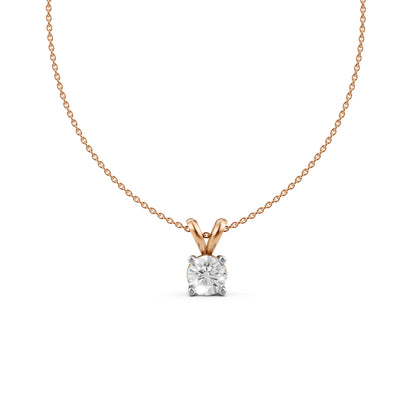 Solitaire Round Pendant Rose Gold